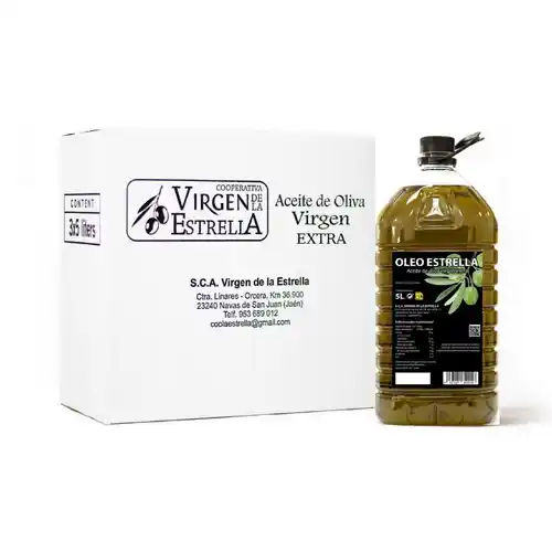 ¡ 3,72€/litro!3 garrafas de 5L de Aceite de oliva virgen extra de Jaén (3,72€/litro) por 55'7€