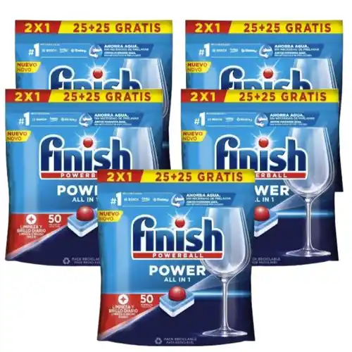 (0,12€ la capsula) 250 Cápsulas Lavavajillas Finish Power All in 1