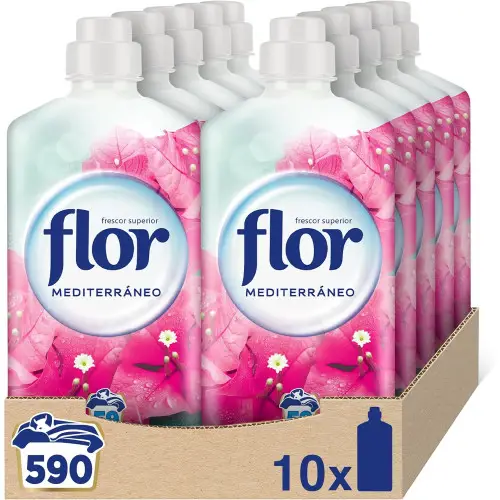 10 botellas de suavizante Flor aroma Mediterráneo