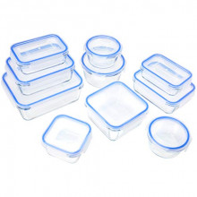 10 Recipientes de cristal para alimentos con cierre hermético AmazonBasics