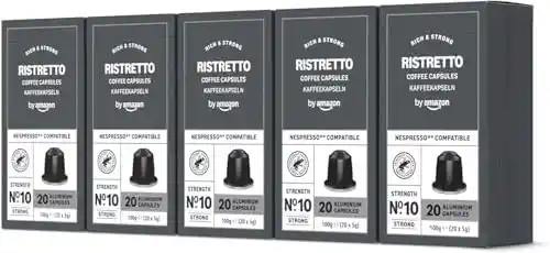 100 cápsulas café Ristretto by Amazon - café Ristretto compatibles con Nespresso