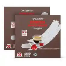 100 cápsulas de café by Amazon Espresso compatibles con Nespresso - 0,10€/cápsula