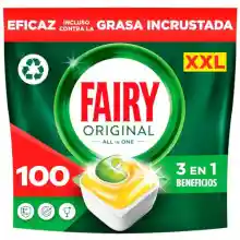 100 cápsulas Detergente todo en uno Fairy Original para lavavajillas