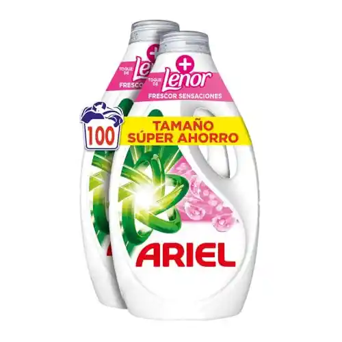 100 Lavados Ariel Detergente Líquido Lavadora Frescor Sensaciones