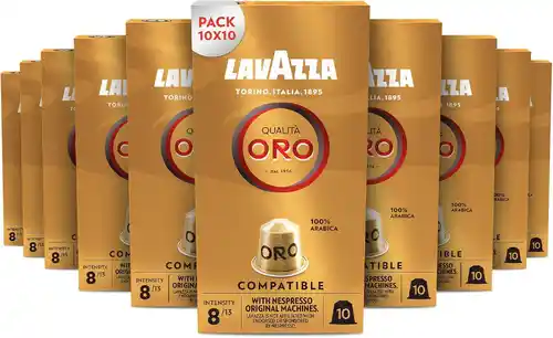 100x cápsulas Lavazza Qualita Oro 100% Arábica compatibles con Nespresso