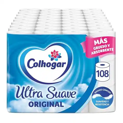 108x Rollos Papel Higiénico Colhogar Ultra Suave de 2 capas (0,22€ el rollo)