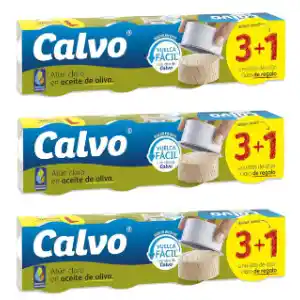 12 Latas x 65g Atún Claro en Aceite de Oliva Calvo