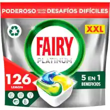 126 cápsulas Fairy Platinum Todo en 1 Pastillas Lavavajillas