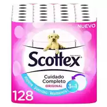 Pack de 128 rollos de papel higiénico Scottex Original dos capas