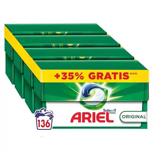 136 pastillas ARIEL PODS Todo en 1 Detergente Lavadora