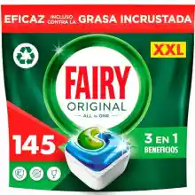 145 cápsulas lavavajillas Fairy Original Todo En Uno Limón