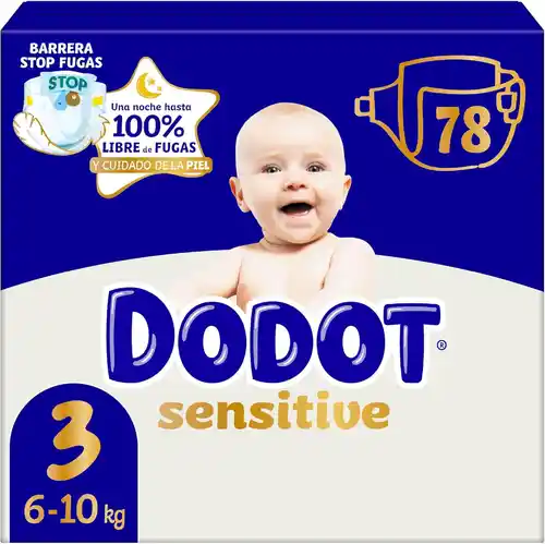 156x pañales Dodot Sensitive Talla 3 (6kg-10kg) - Añade 2 unidades y ahorra 14,44€