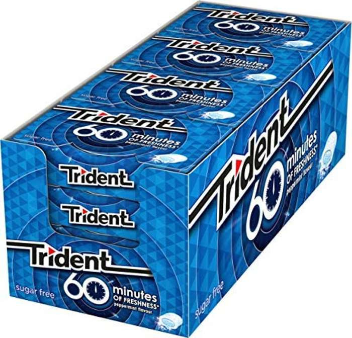 16 paquetes de chicles Trident menta