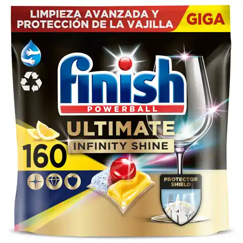 160 cápsulas lavavajillas Finish Powerball Ultimate Infinity Shine