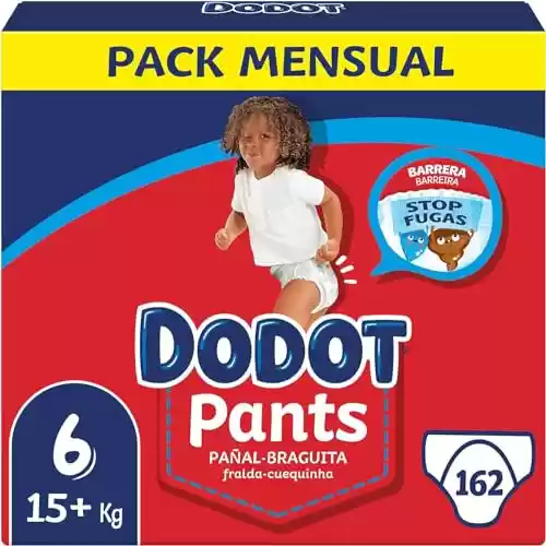 162 Pañales Dodot Pants Talla 6 (14-19 kg) - a 25 céntimos el pañal