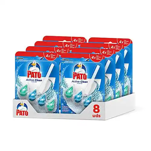 2 Packs de 8x Pato Active Clean Colgador WC aroma Marine (En total 16 unidades)