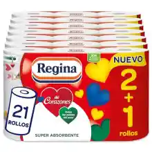 21 Rollos Papel Cocina Regina de Corazones