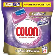 22 cápsulas de Colon detergente Todo en 1 poder antimanchas
