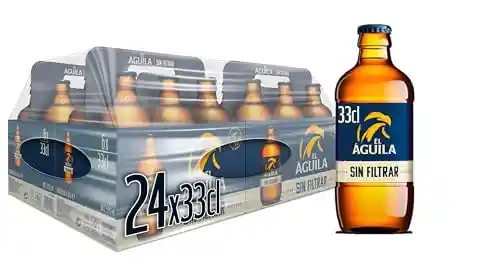 24 Botellines de cerveza especial sin filtrar El Aguila 33cl