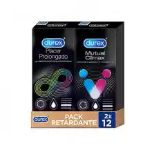 24 Condones Durex Pack Retardante Preservativos Placer Prolongado + Mutual Climax