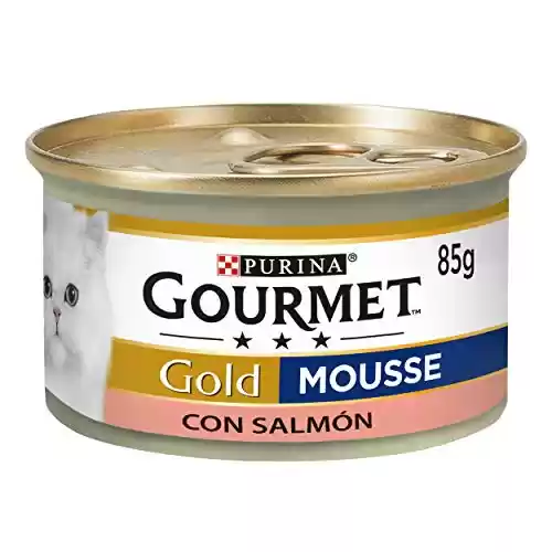 24 latas de 85g Purina Gourmet Gold Mousse, Comida Húmeda para Gato con Salmón