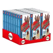 24 paquetes de Mikado, Palitos de Galleta Cubiertos de Chocolate con Leche