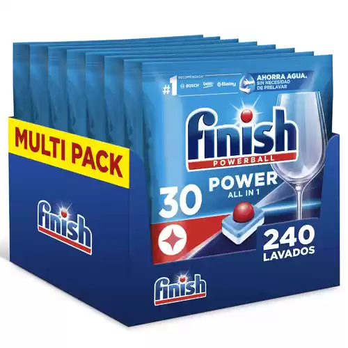 240 pastillas Finish Poweball Power All in 1 para lavavajillas
