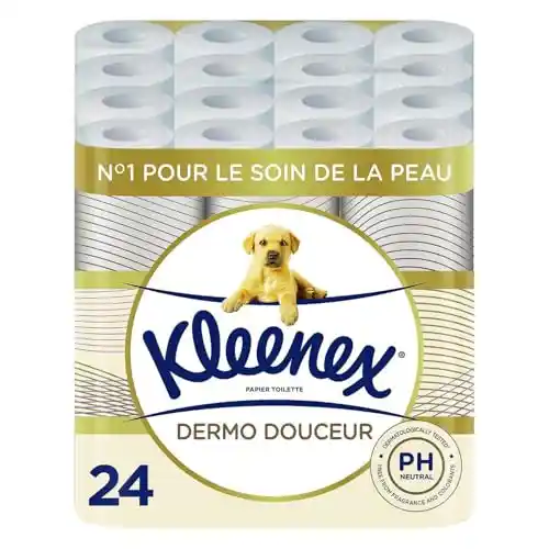 24x Rollos de papel higiénico Kleenex Dermo Douceur