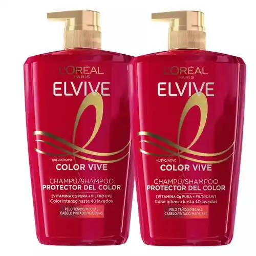 2x champús de 1L L'Oréal Elvive Color Vive