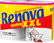 2x Rollos de Papel de Cocina XXL Renova Maxi Absorption Extra