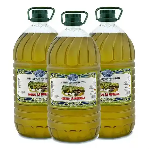 3 garrafas de Aceite de Oliva Virgen Extra Cortijo La Muralla Hojiblanca (3 x 5 L)