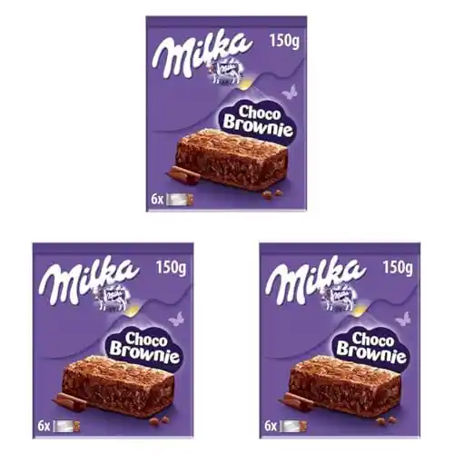 3 Paquetes de Bizcocho Milka Choco Brownie Chocolate con Leche