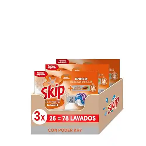 3x 26 cápsulas lavadora Skip Ultimate KH7