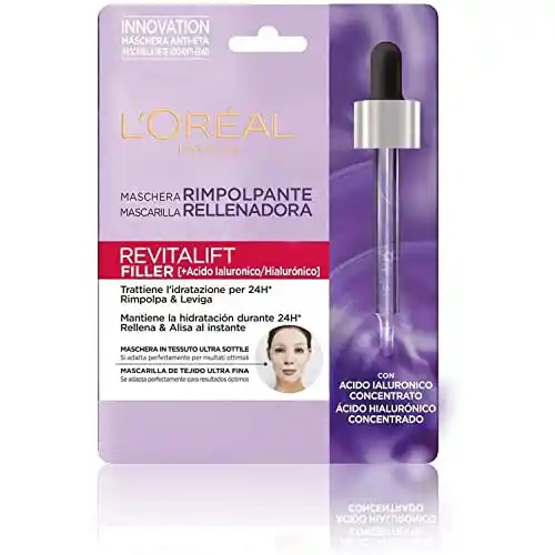 3x Mascarilla serum L'Oréal Paris Revitalift Filler con ácido hialurónico (PROMO 3x2)