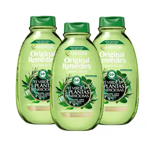 3x400ml Garnier Detox Champú Té Verde