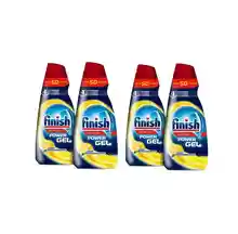 4 botes de Finish All in 1 Max Power Gel Limón Higiene Lavavajillas (total 200 lavados)
