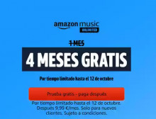 4 meses GRATIS Amazon Music Unlimited ¡Ahorro de 40€!