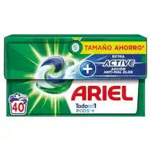 40 cápsulas ARIEL PODS Todo en 1 Extra Active Acción anti-mal olor