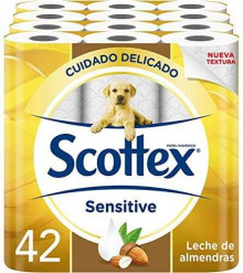 42 rollos Scottex Sensitive Papel Higiénico