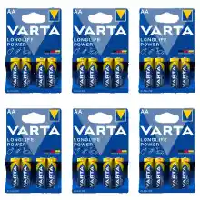 48x Pilas alcalinas Varta AA (Añade 2 unidades + aplica cupón 6€)