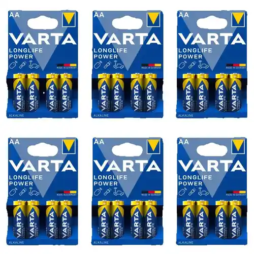 48x Pilas alcalinas Varta AA (Añade 2 unidades + aplica cupón 6€)