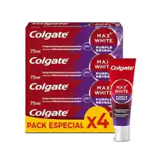 4x 75ml Pasta de Dientes Colgate Max White Purple Reveal