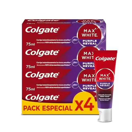 4x 75ml Pasta de Dientes Colgate Max White Purple Reveal