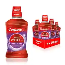 4x500ml Enjuague Bucal Colgate Max White Purple Reveal