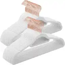 50x Perchas Terciopelo Blancas