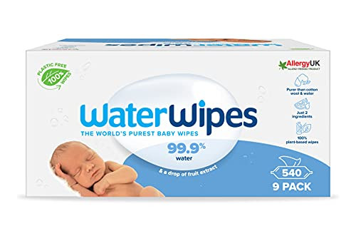 540 Toallitas WaterWipes biodegradables para bebés (9 paquetes)