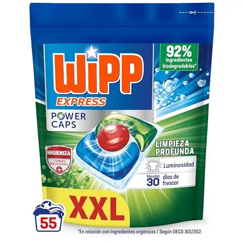 55 lavados Wipp Express Power Caps Higiene y Antiolores
