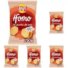 5x Lay'S al Horno Al Punto de Sal 150g
