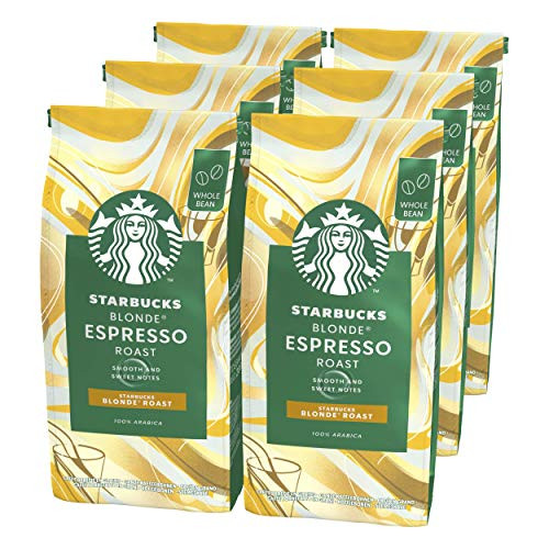 6 Bolsa de 200g Café De Grano Entero De Tostado Suave STARBUCKS Blonde