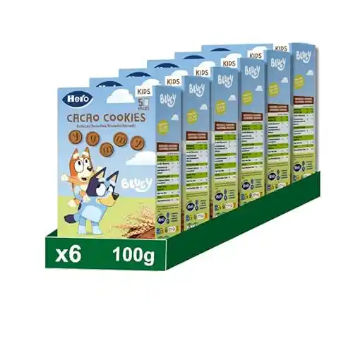 6x paquetes de galletas cacao Hero Solo Bluey
